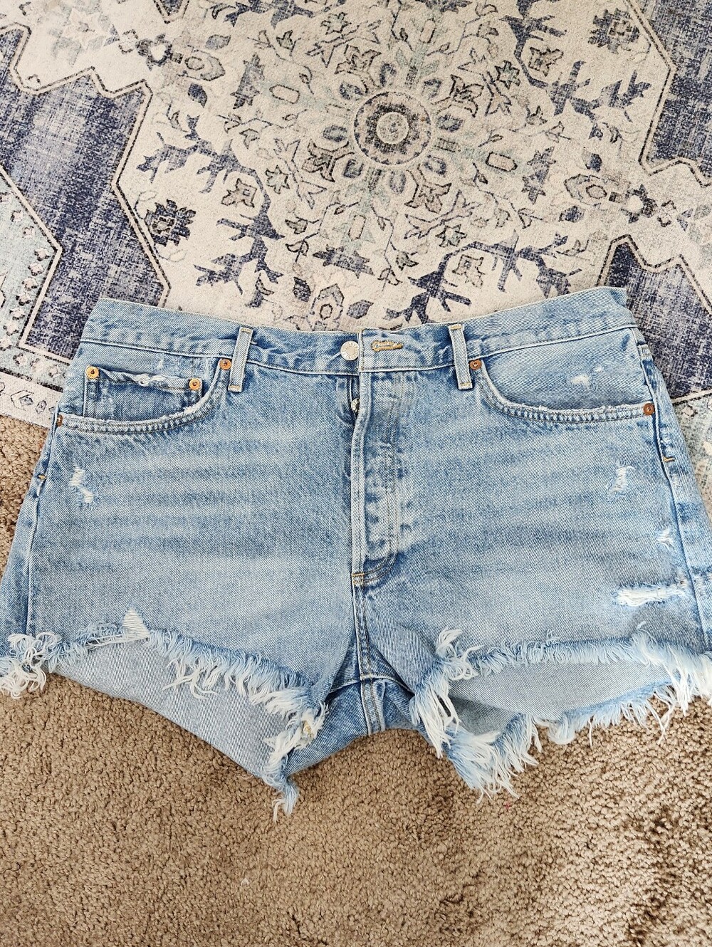Agolde Parker Cut Off Denim Shorts
